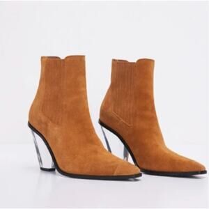 NWOT Good American CLEAR HEEL COWBOY BOOT - 9